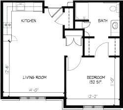 Valley Villas One Bedroom Floorplan